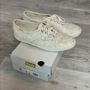 Keds Glitter Cel Cream Sneakers